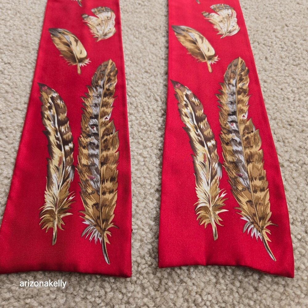 Silk Scarf Bird of Prey Feathers Owl Hawk Eagle Falcon - Picture 5 of 10